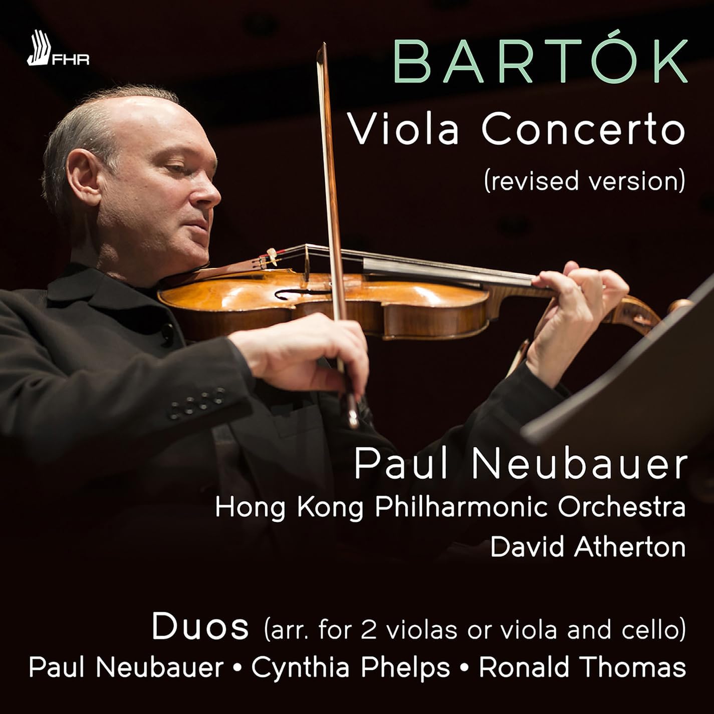 CD case featuring violist Paul Neubauer, Bartók concerto artwork, and duo performers.