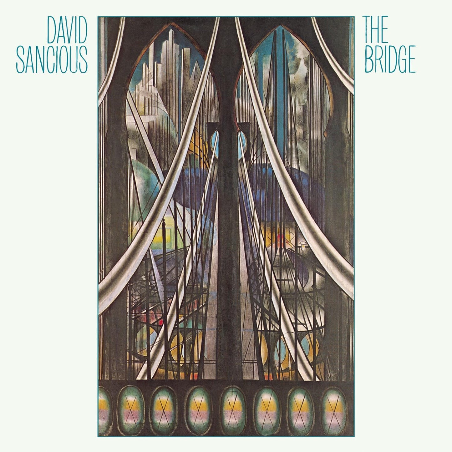 CD cover for David Sancious’ “The Bridge” featuring abstract bridge illustration.