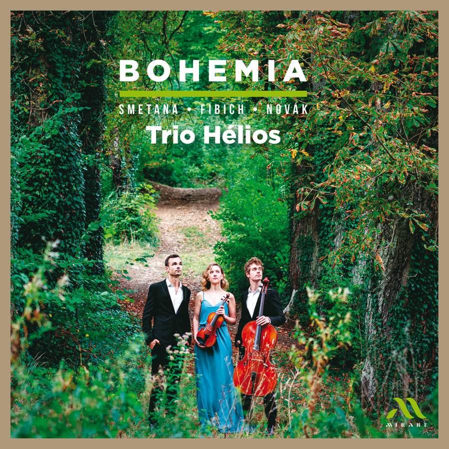 CD cover: Trio Helios performing with a forest background.