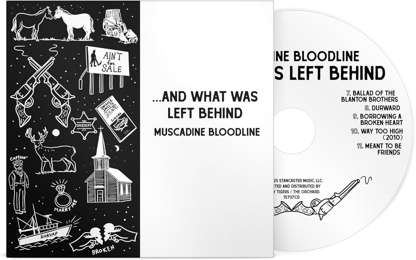 CD cover for Muscadine Bloodline’s “…And What Was Left Behind” with Southern imagery.