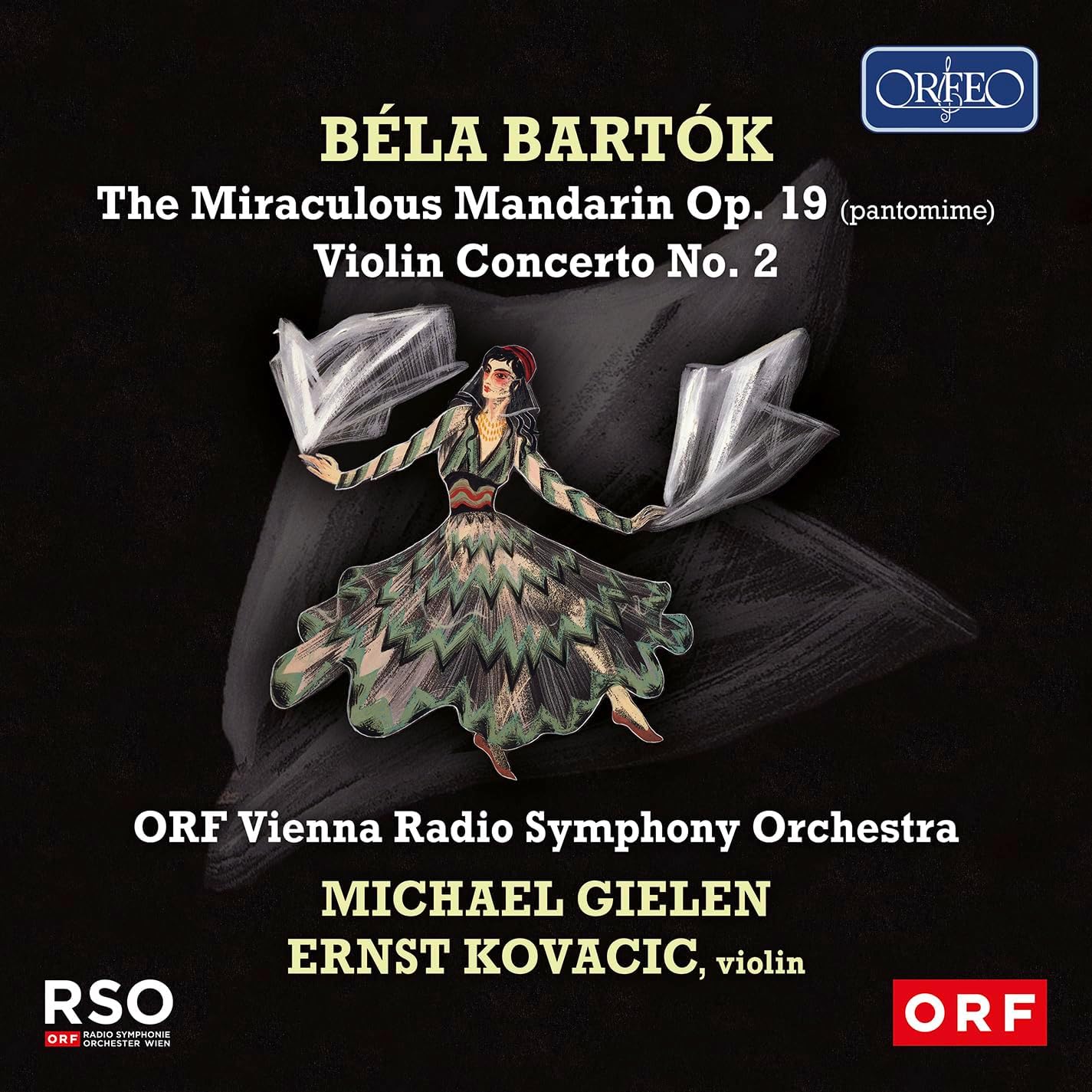 CD cover for Bartók’s *Miraculous Mandarin* featuring a dramatic illustration.