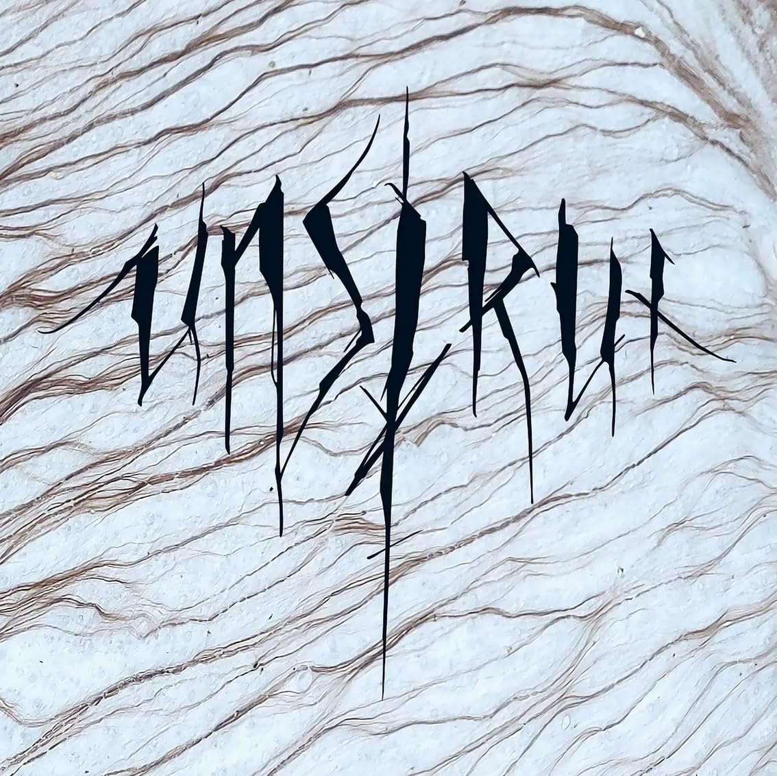 CD cover with abstract black lettering on a textured, light background.