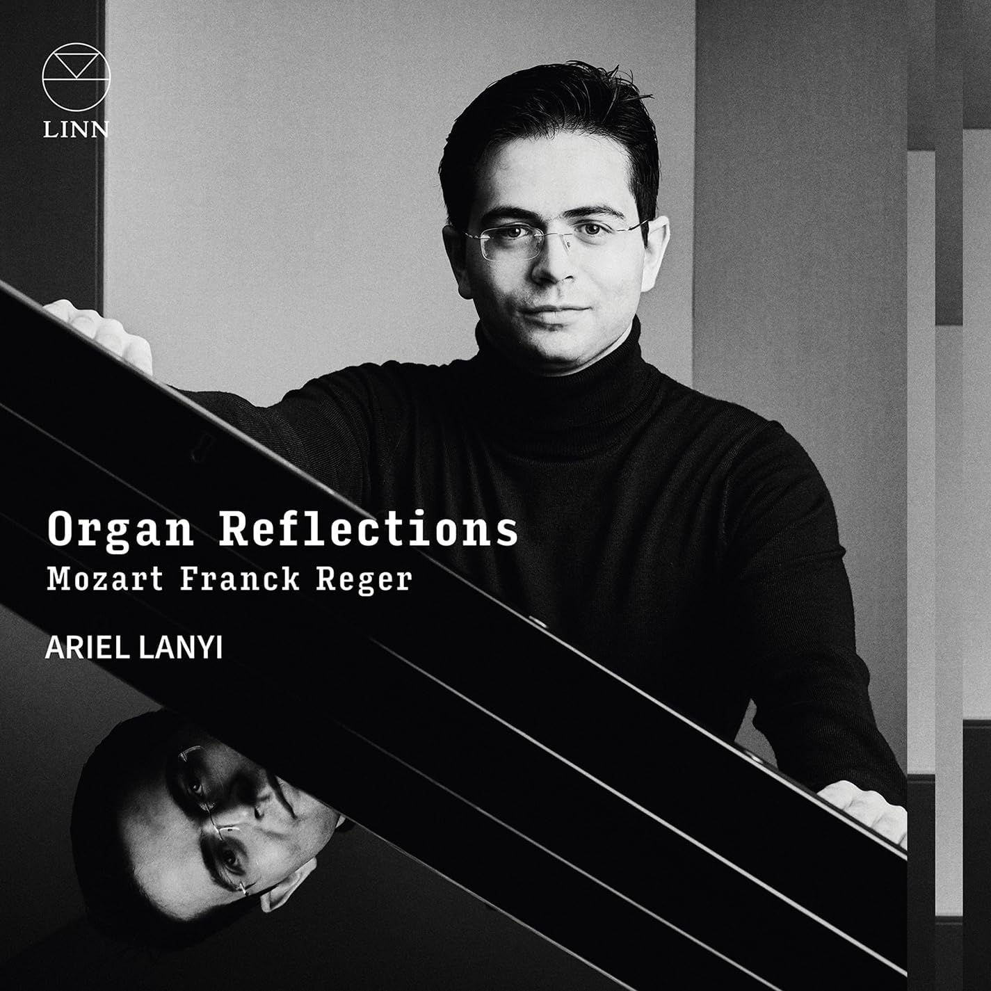 CD case featuring a cover for Ariel Lanyi's Organ Reflections MozartSLSC Mozart.