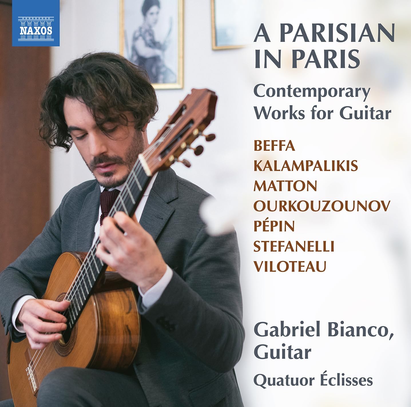 CD cover featuring guitarist Gabriel Bianco and text: “A Parisian in Paris.”