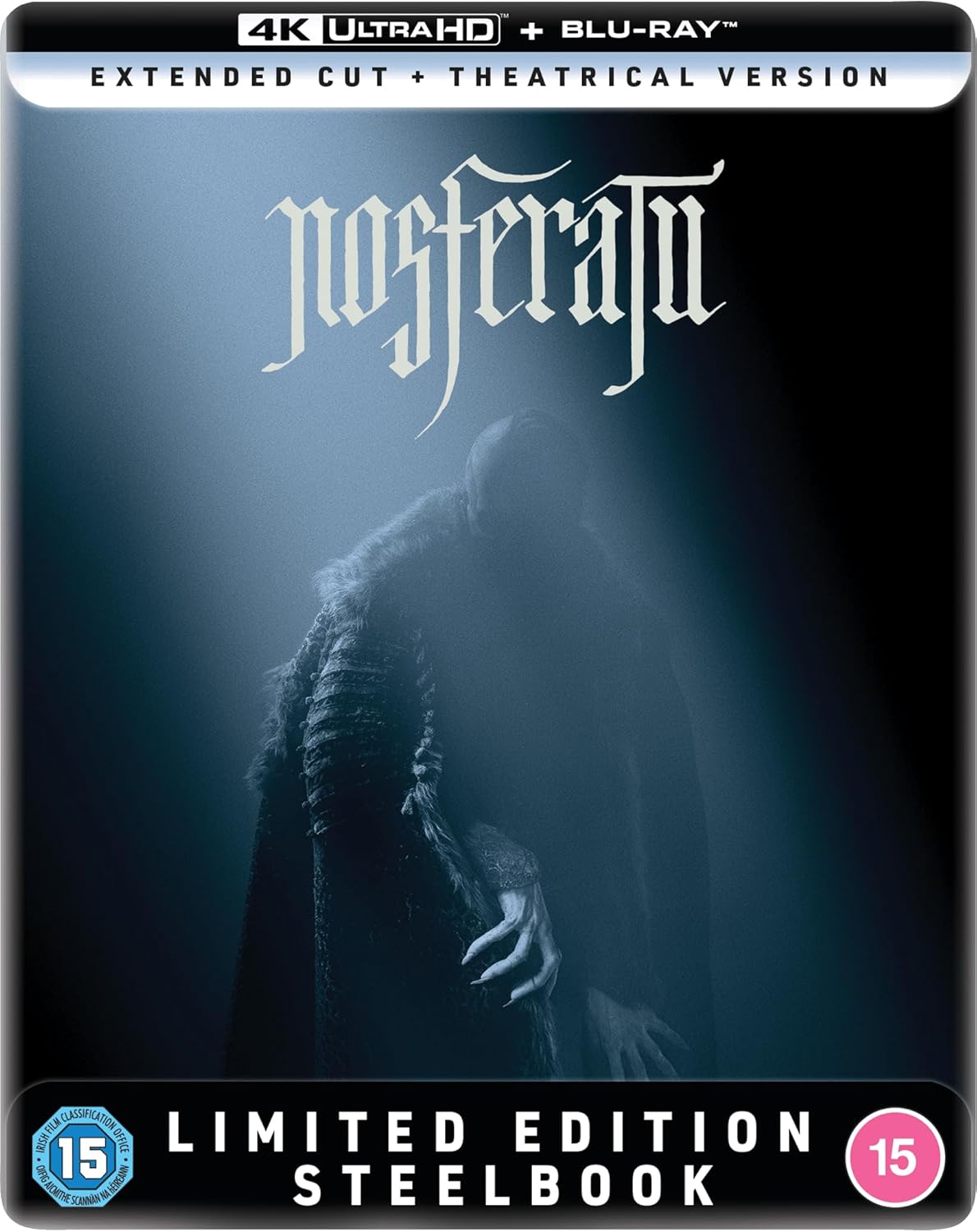 Nosferatu steelbook cover featuring Count Orlok’s clawed hand and title text.