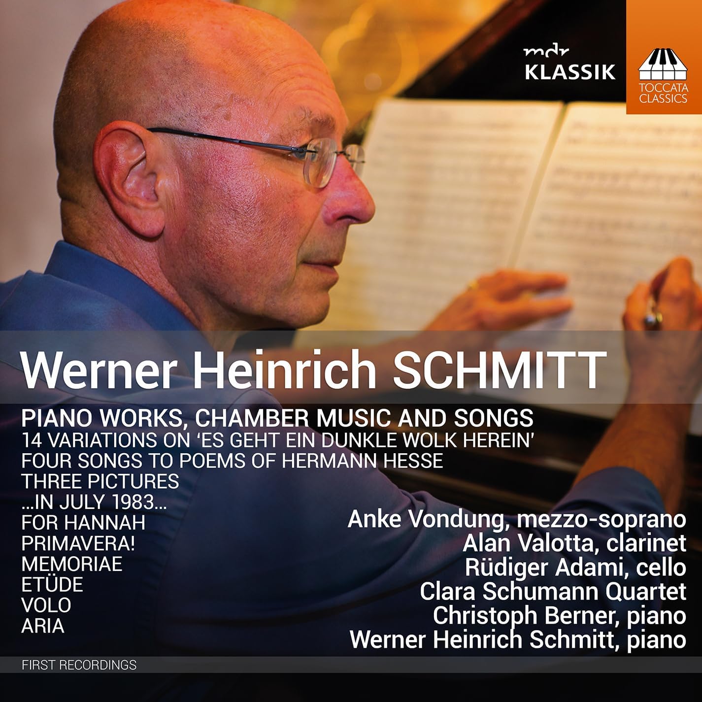 CD cover for Werner Heinrich Schmitt’s piano, chamber music, and songs.