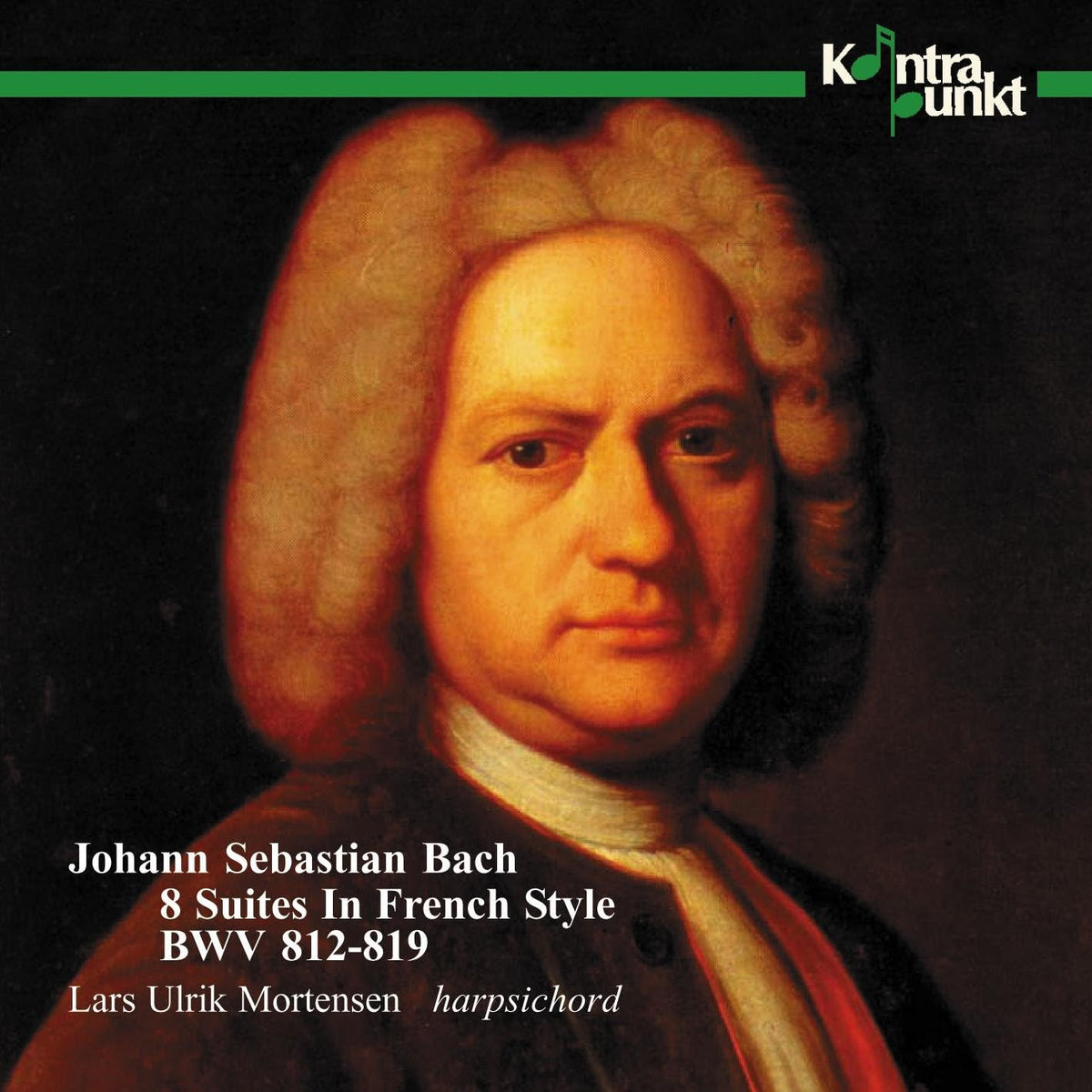 CD cover featuring a portrait of Johann Sebastian Bach and text details.