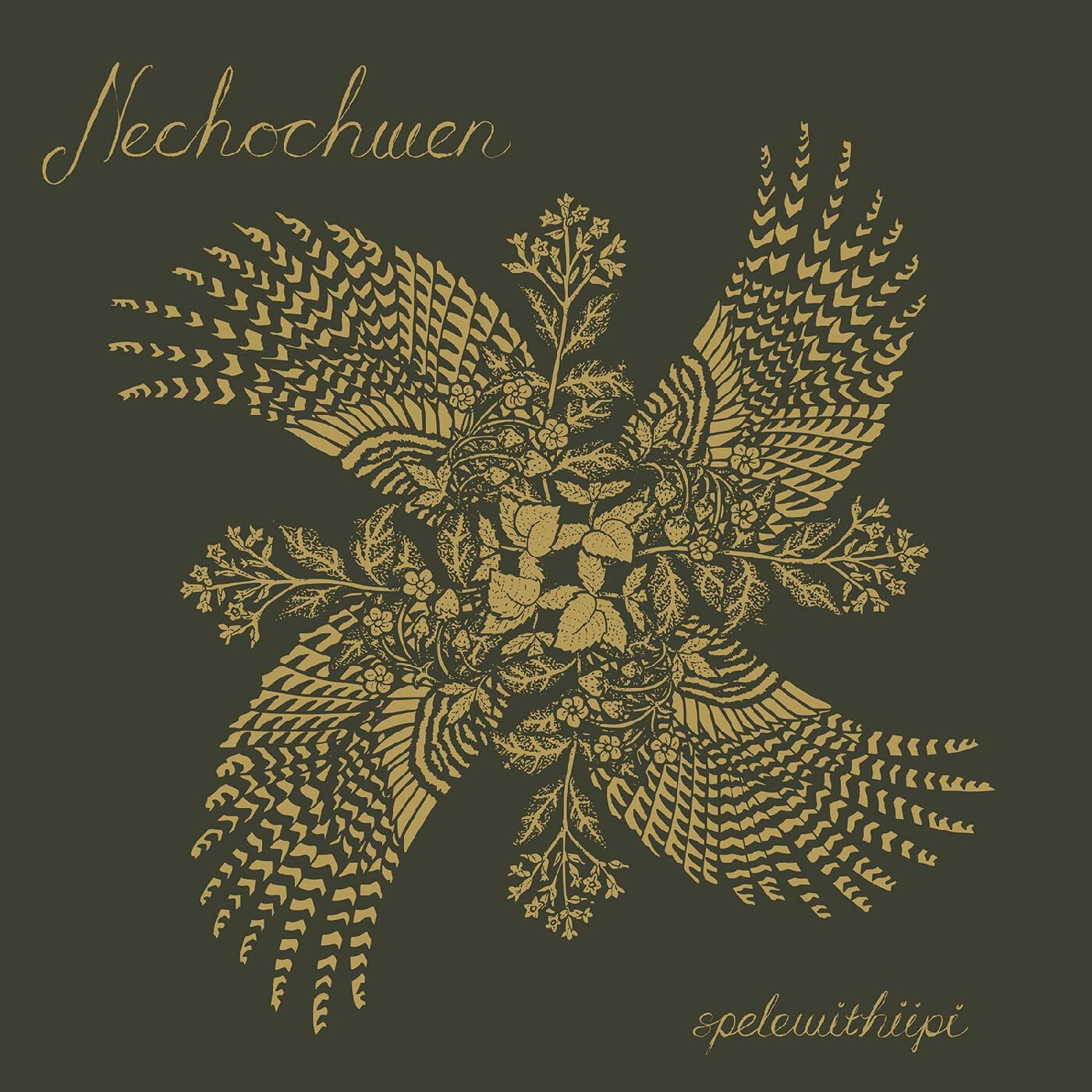 Dark green CD cover with golden floral and bird-shaped design.