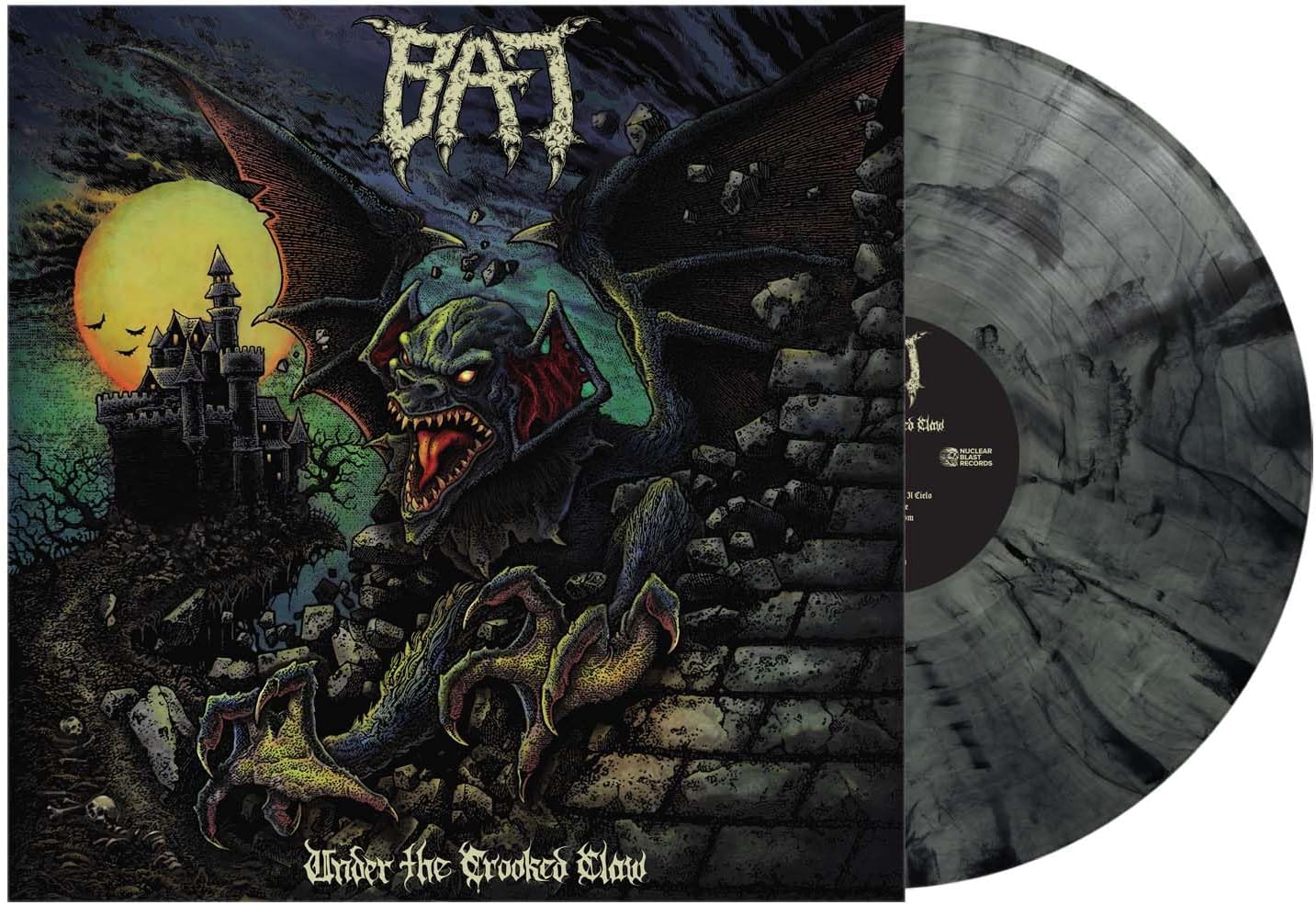BAT - Under The Crooked Claw vinyl record cover with a bat and castle.