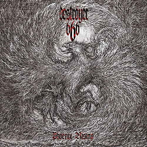 Black and white album cover depicting a phoenix rising from swirling smoke.