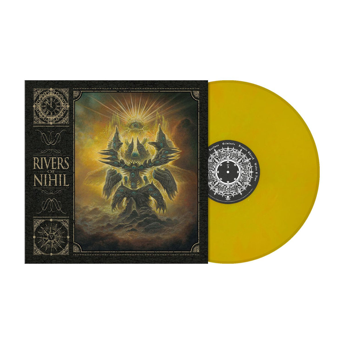 Rivers of Nihil vinyl record with ornate cover art and yellow disc.