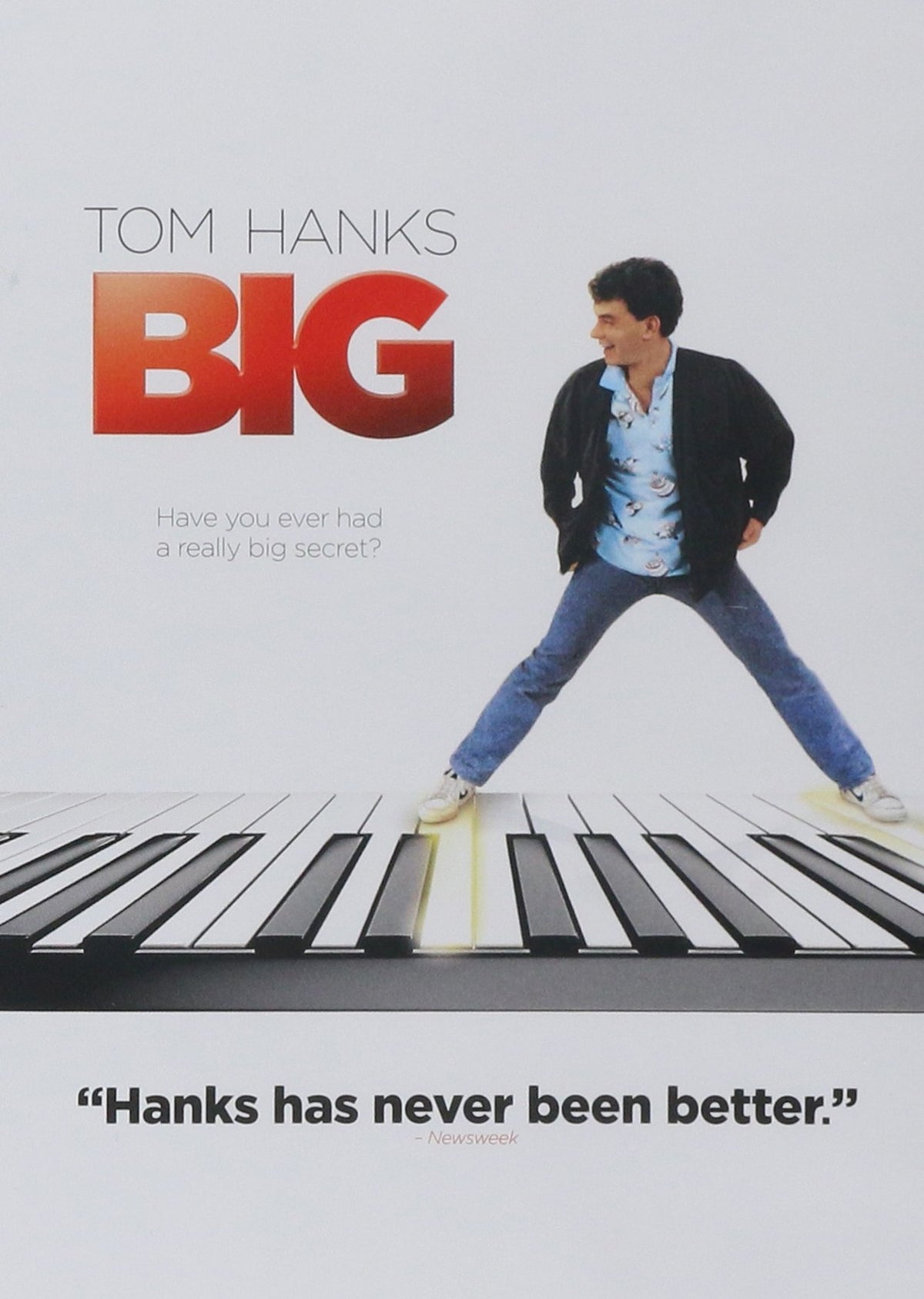 Movie poster for "Big" featuring Tom Hanks on a giant piano.