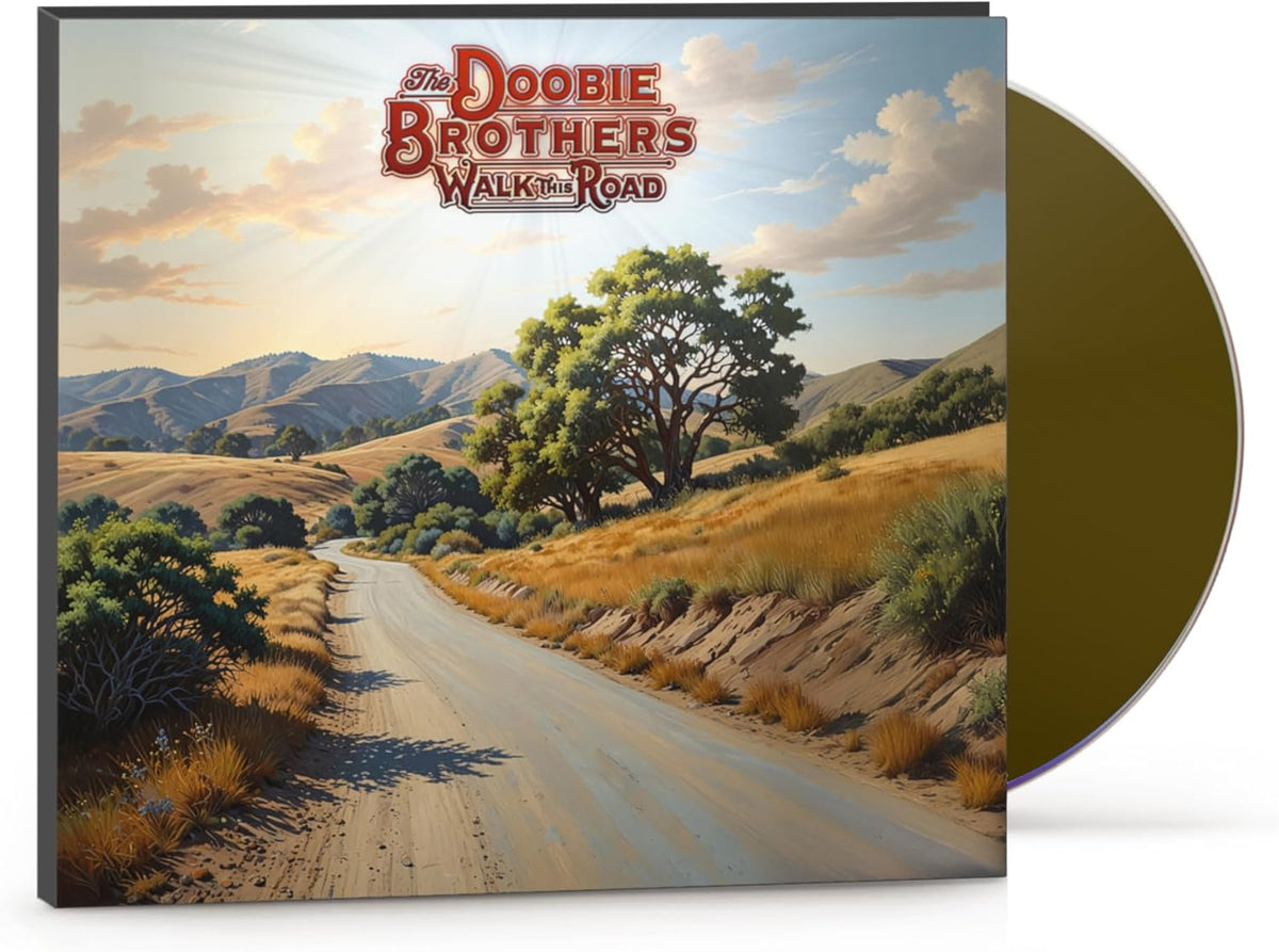 CD cover for The Doobie Brothers’ “Walk This Road” with a rural landscape.