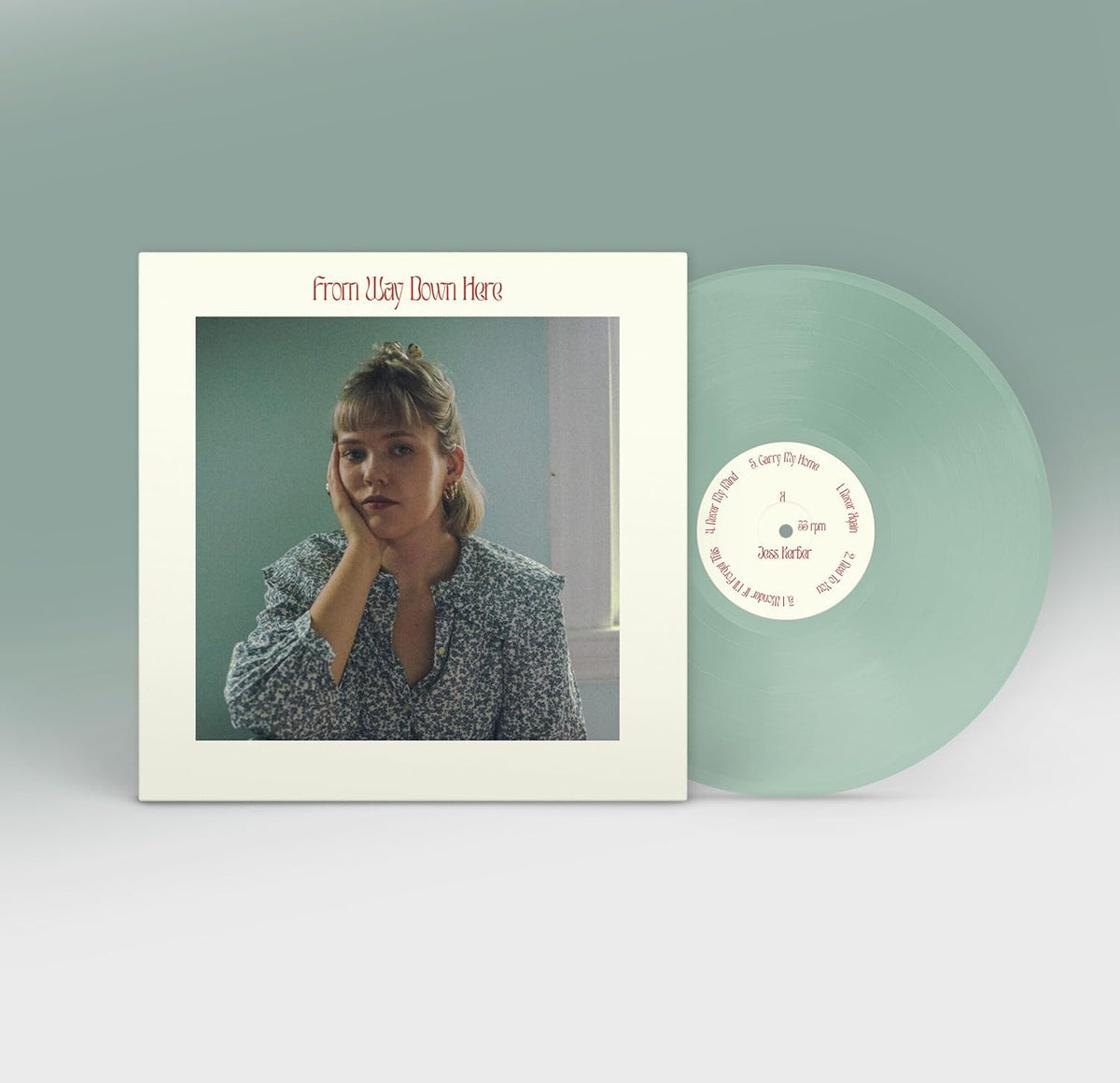 Vinyl record and cover for Jess Kerber’s “From Way Down Here.”