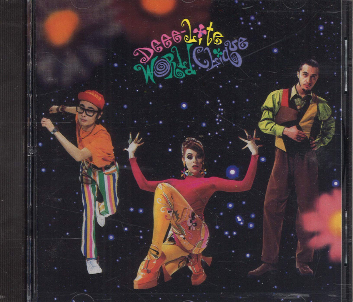 CD cover for Dee-lite’s “World Clique” featuring three dancers.