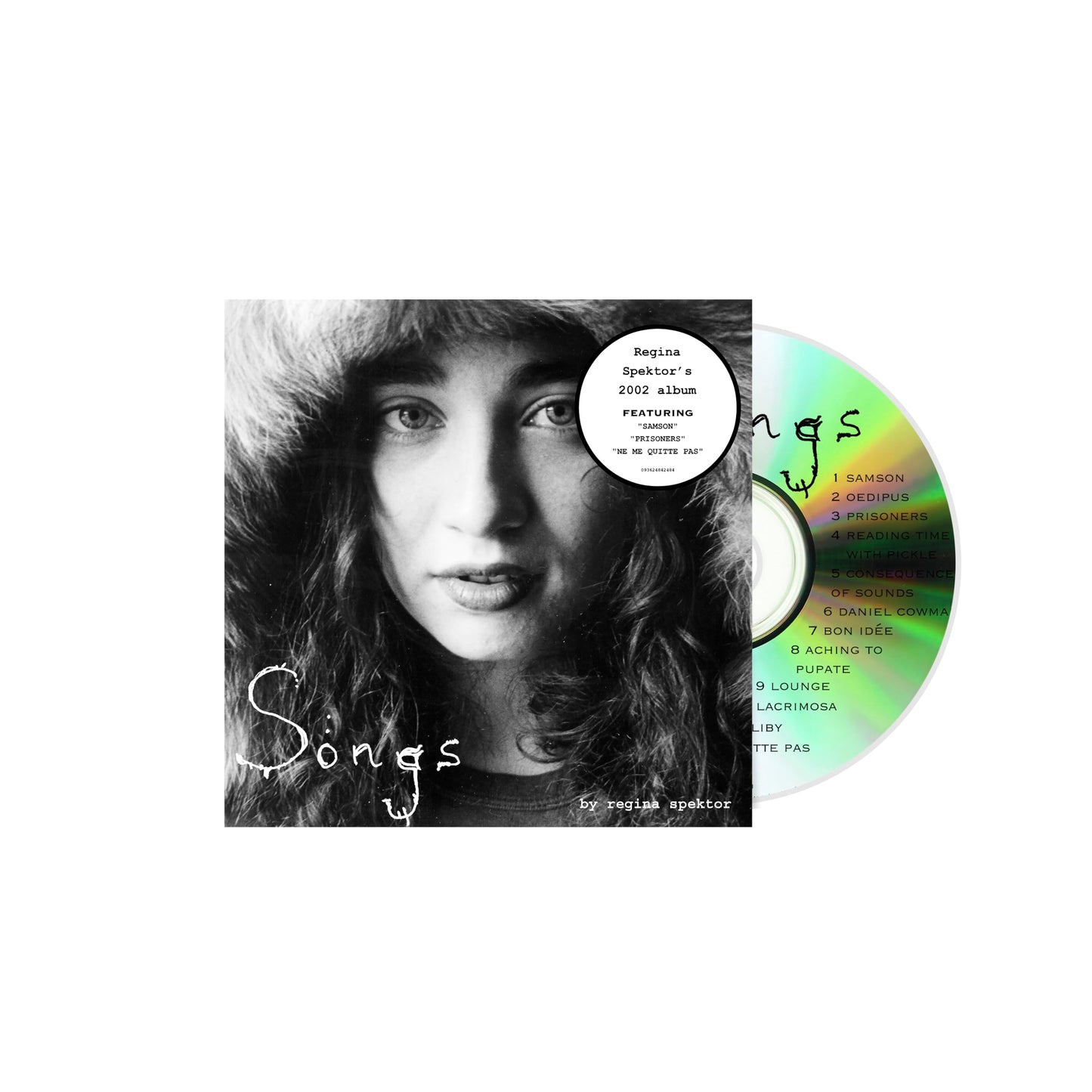 Regina Spektor’s “Songs” CD with portrait and tracklist shown.