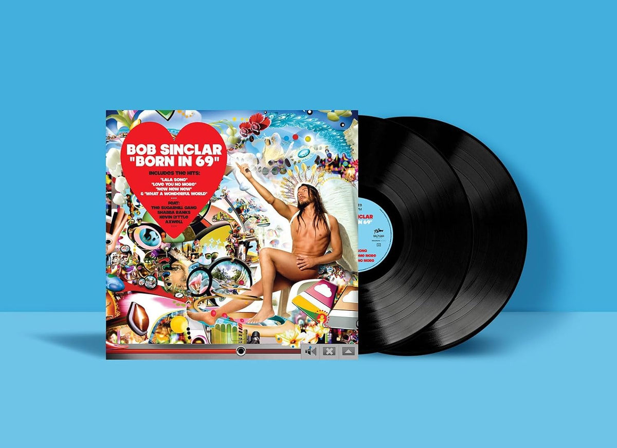 Bob Sinclar "Born In 69" double vinyl record with colorful cover art.