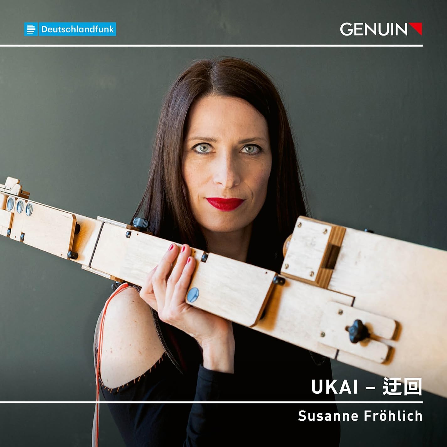Susanne Fröhlich holding a recorder, album cover for "Ukai.
