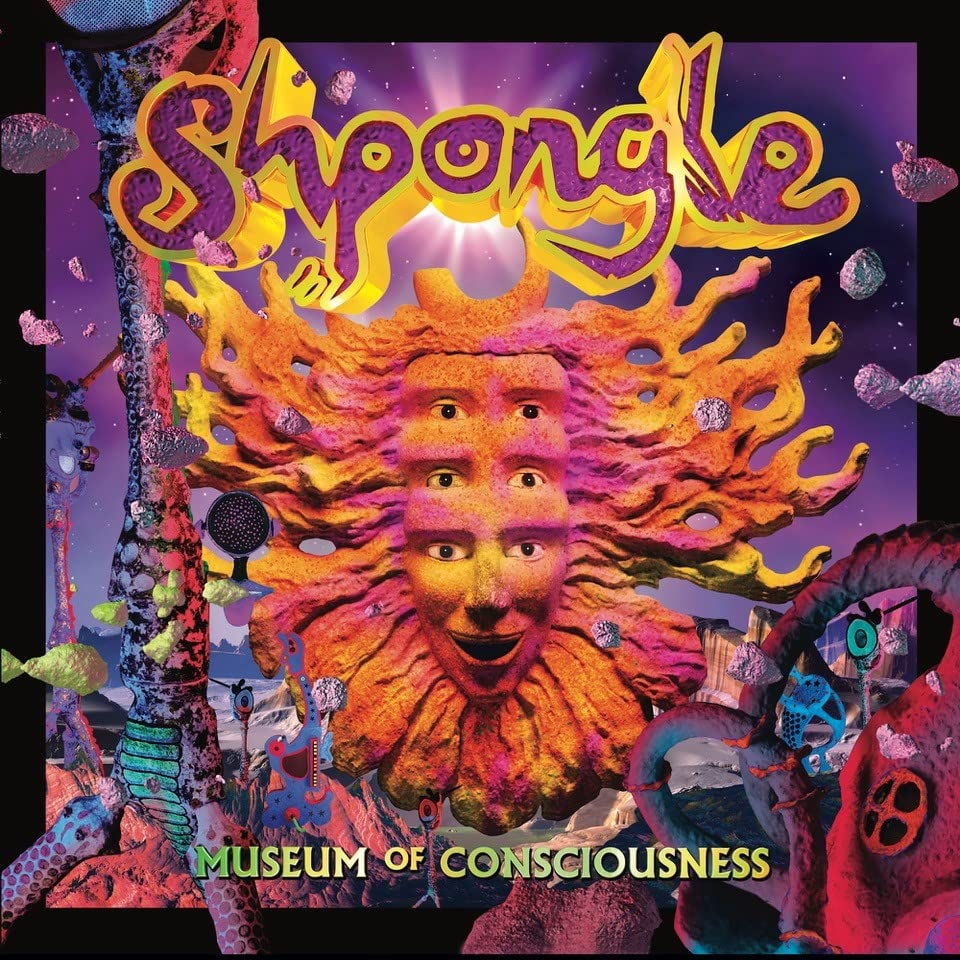 Album cover for Shpongle’s “Museum of Consciousness” featuring a colorful, surreal face.