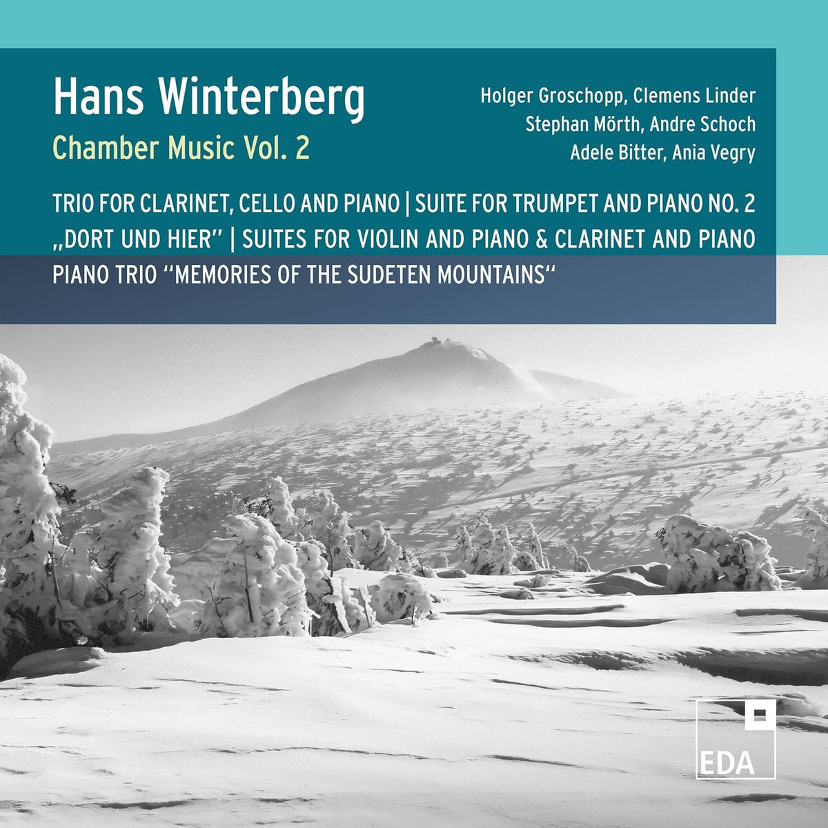 CD cover for Hans Winterberg's Chamber Music Vol. 2 with snowy landscape.