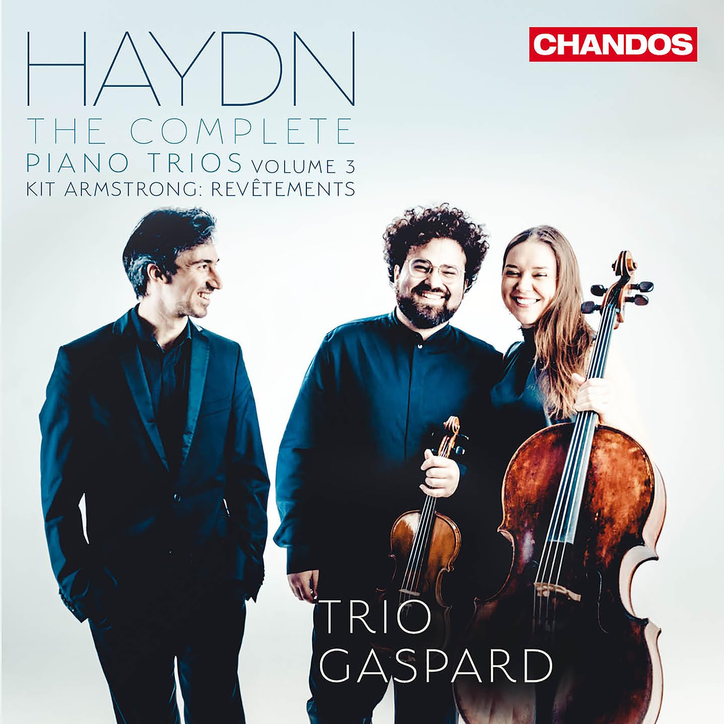 CD cover featuring Trio Gaspard, a piano trio with three musicians.
