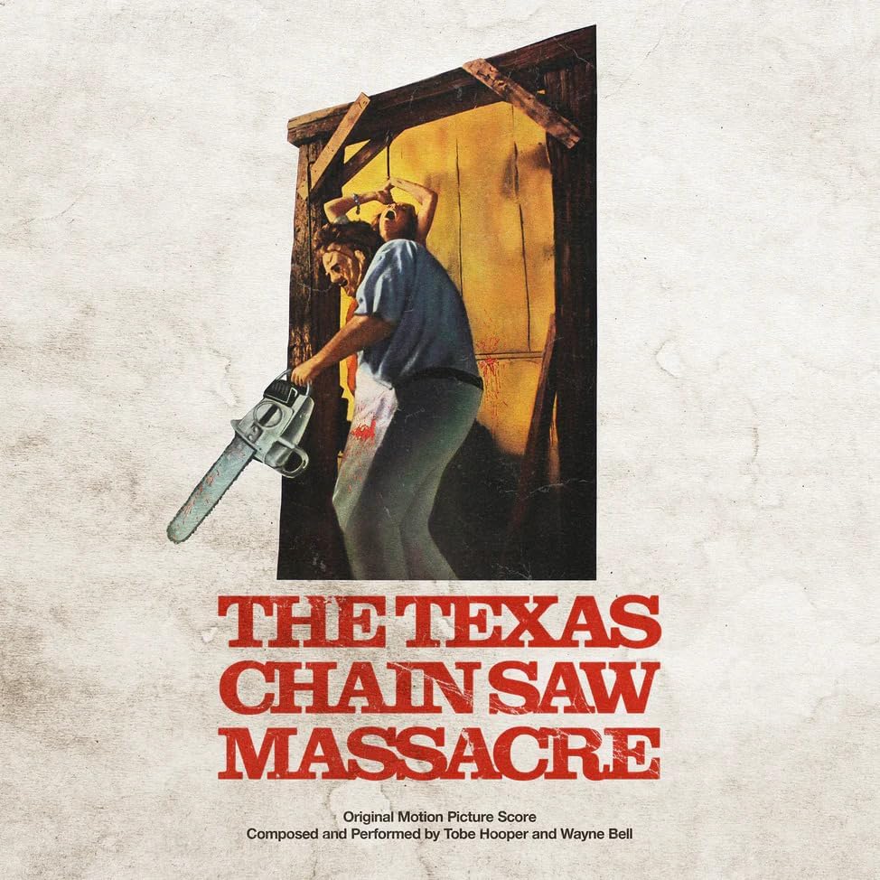CD cover for "The Texas Chainsaw Massacre" with a chainsaw-wielding figure.
