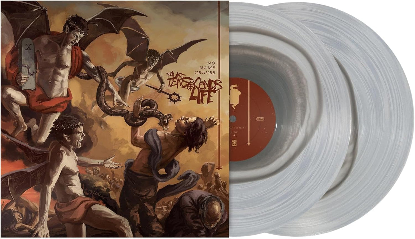 Vinyl record of "No Name Graves" album cover with dark fantasy art.