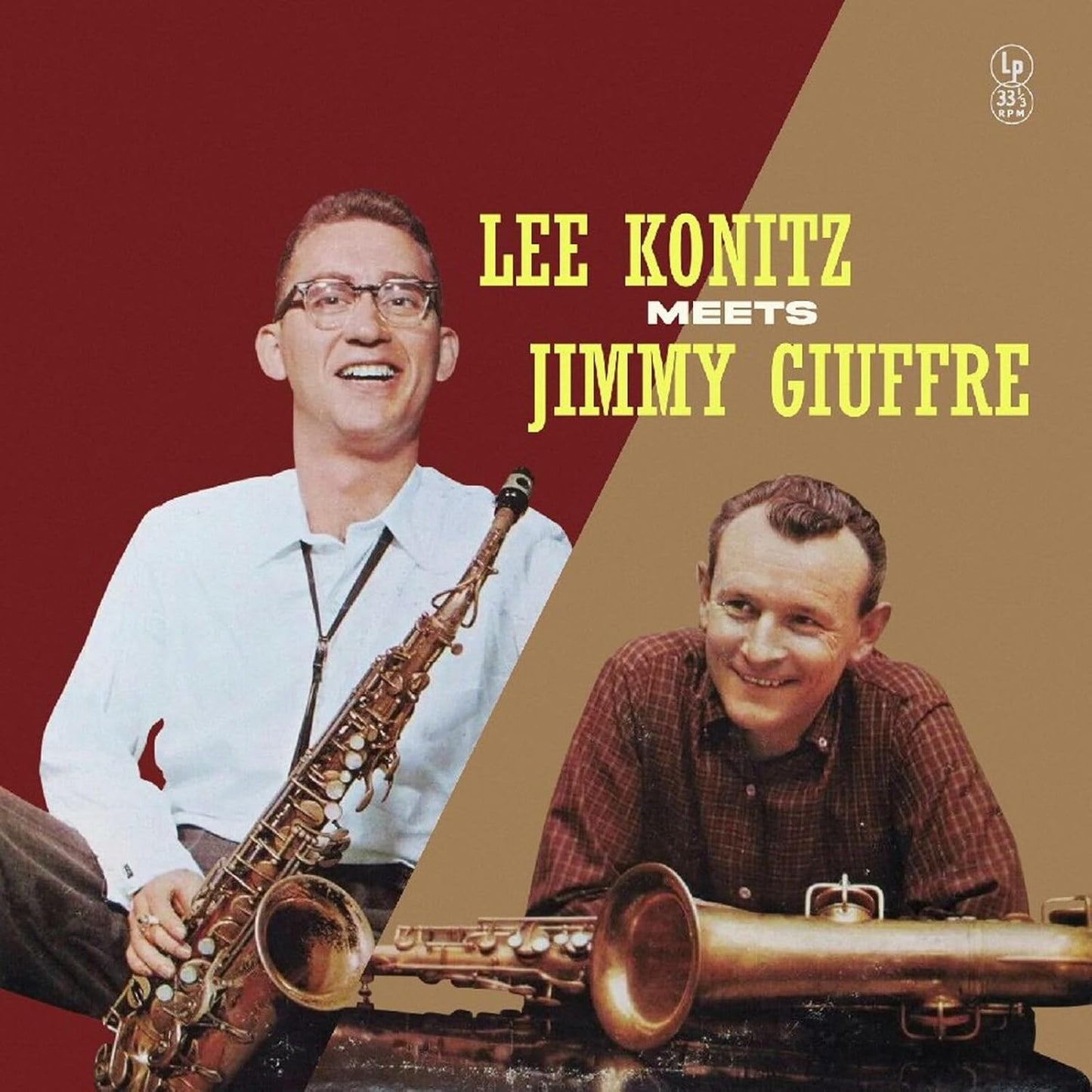 Album cover featuring Lee Konitz and Jimmy Giuffre with their saxophones.