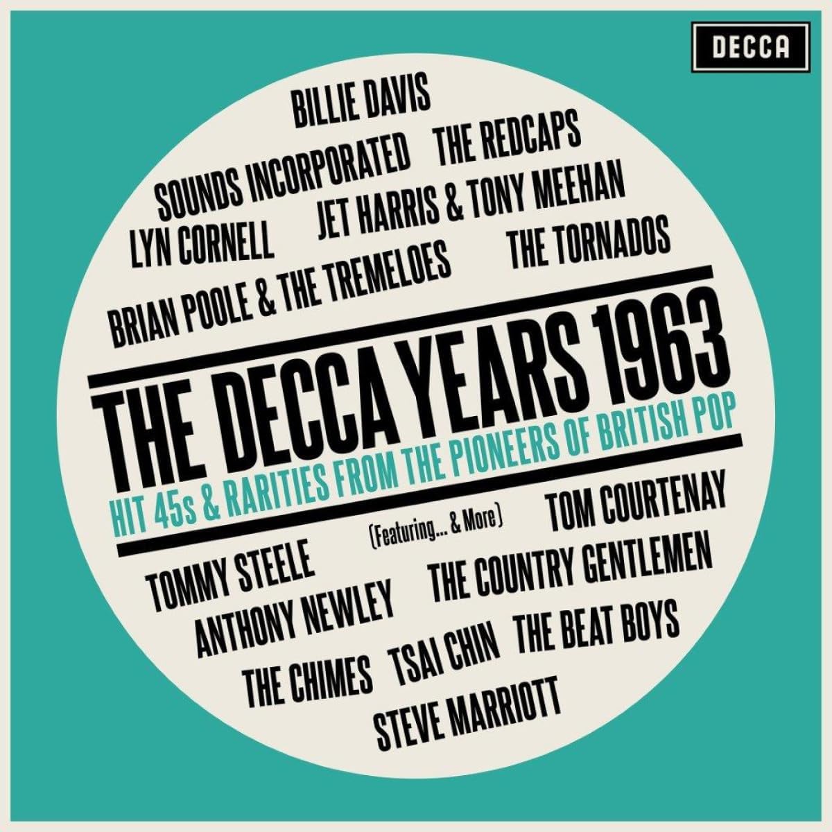 Vinyl record cover for “The Decca Years 1963” compilation album.