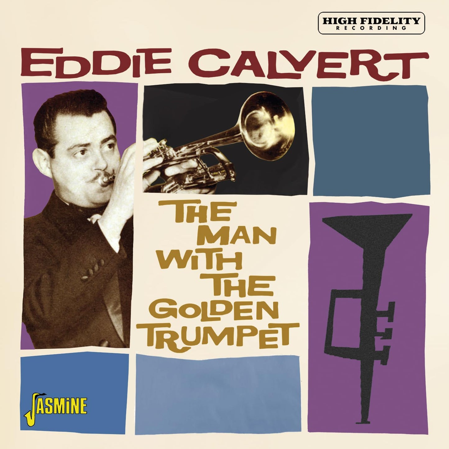 CD cover featuring Eddie Calvert with his golden trumpet, colorful design.
