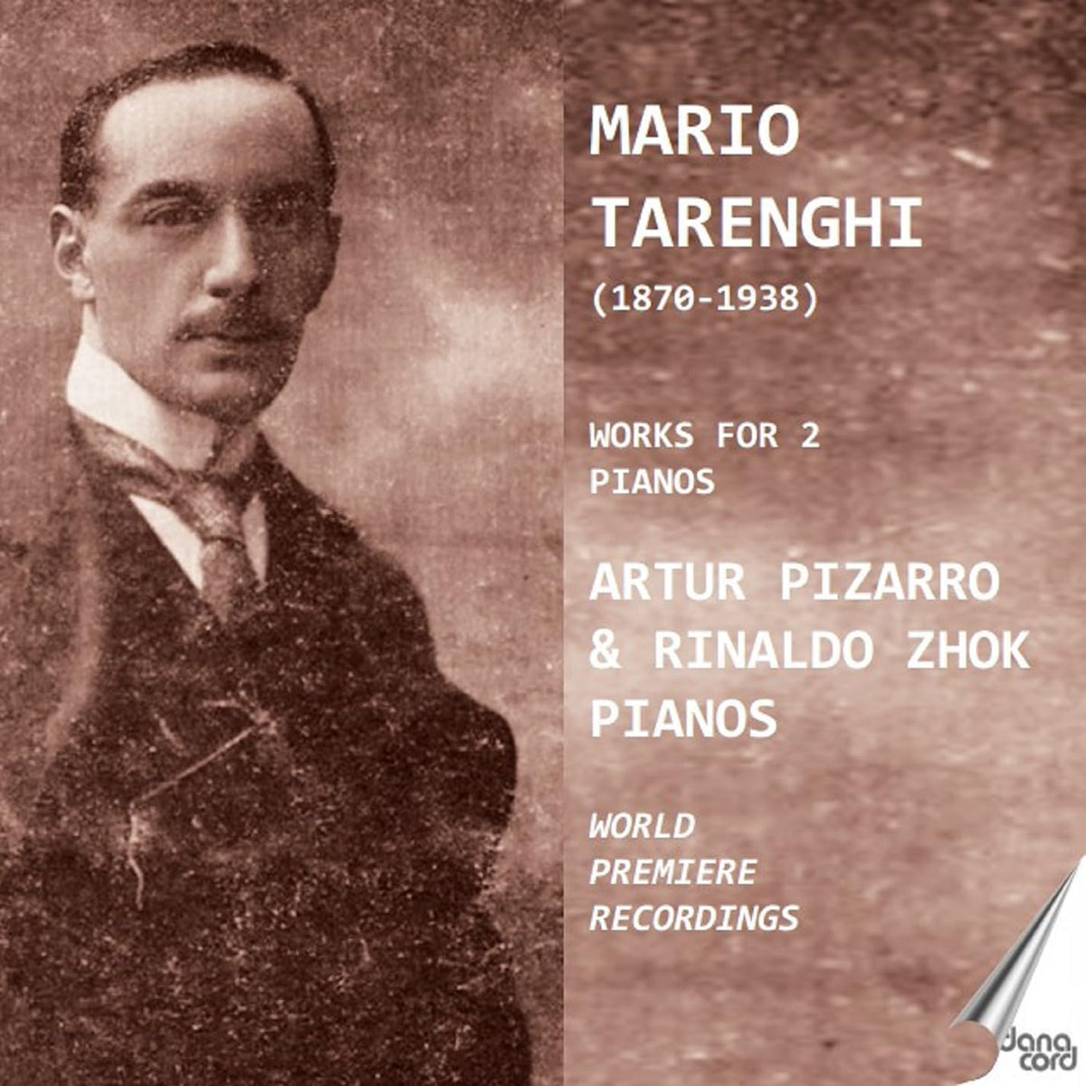CD cover featuring a portrait of composer Mario Tarenghi and pianist Artur Pizarro.