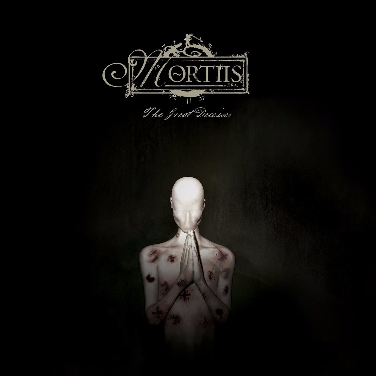 Mortiis album cover: faceless figure with ornate logo and dark background.