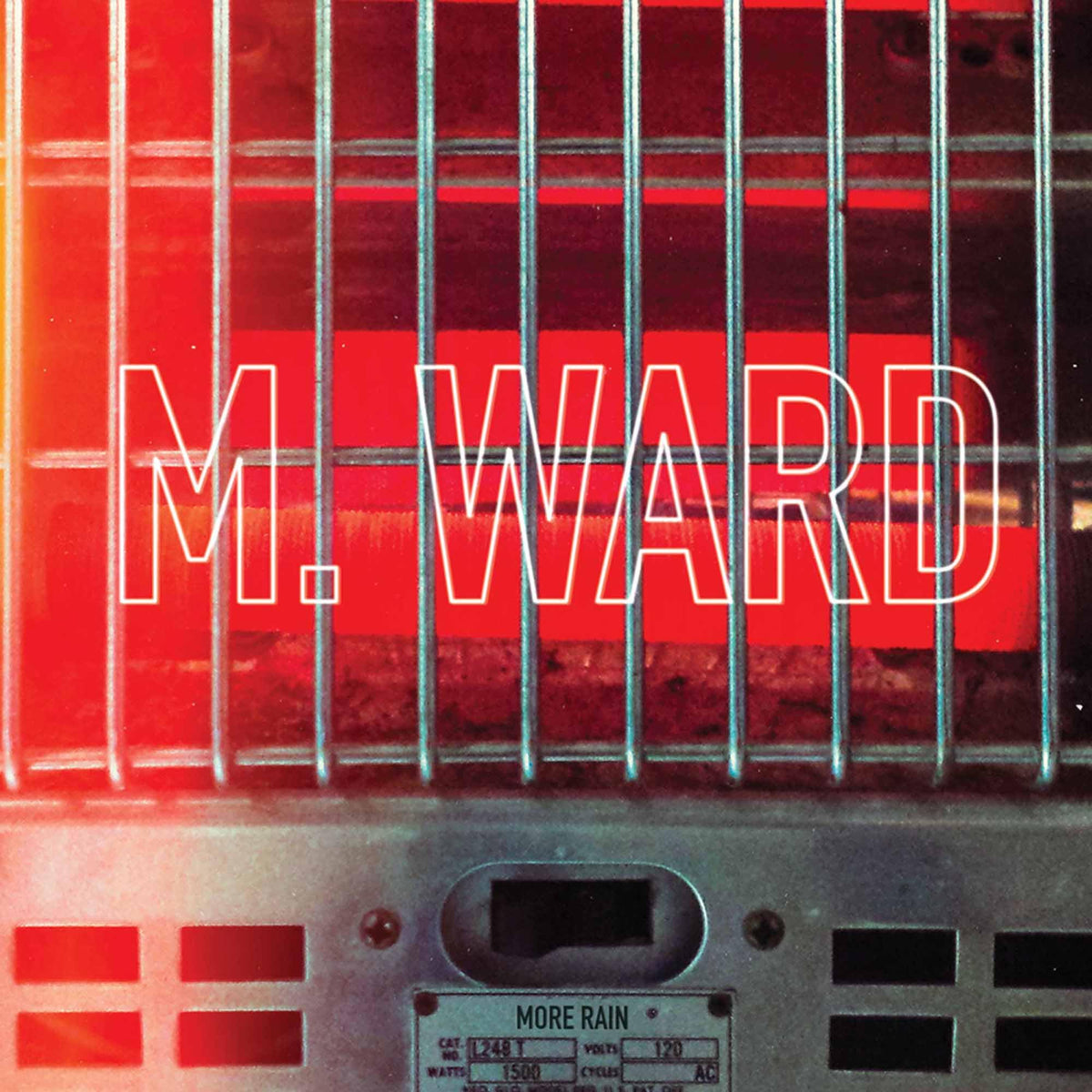 Vinyl record cover for M. Ward’s “More Rain” with red and white design.