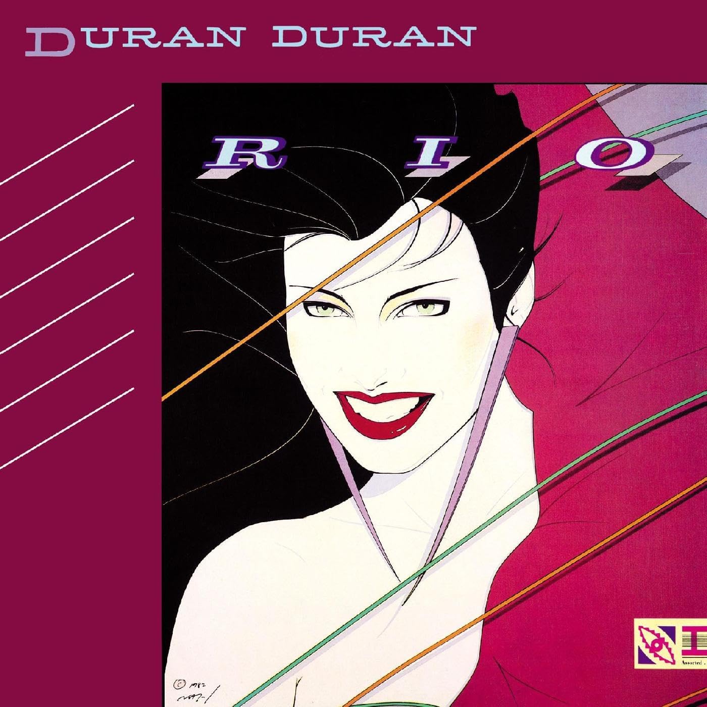 Duran Duran’s “Rio” CD cover: illustrated woman with red lips and angular lines.
