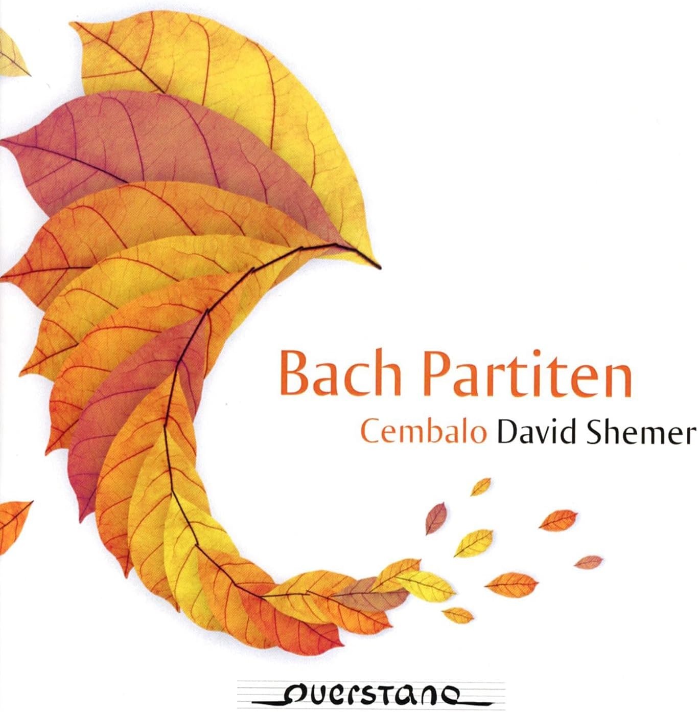 CD cover: autumn leaves and text āBach Partiten, David Shemerā.