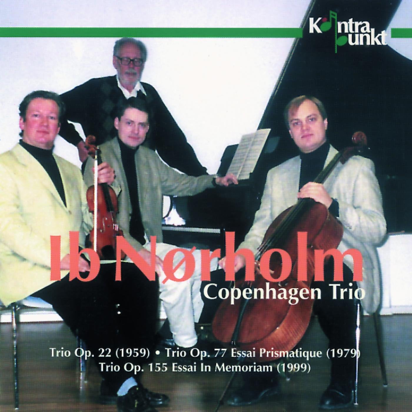CD cover featuring three musicians with instruments and red text.