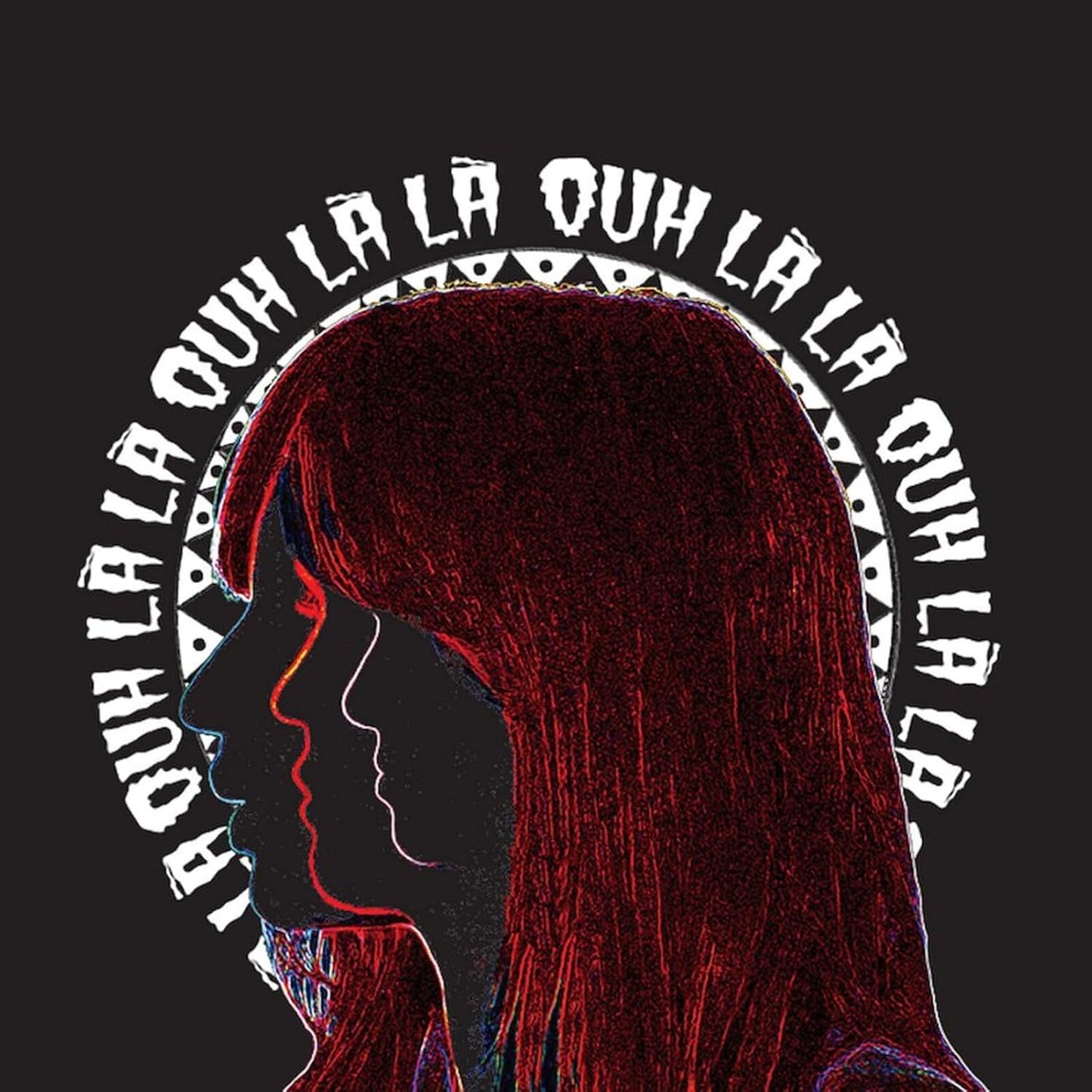CD cover: Silhouette of a woman’s profile with red and white text.