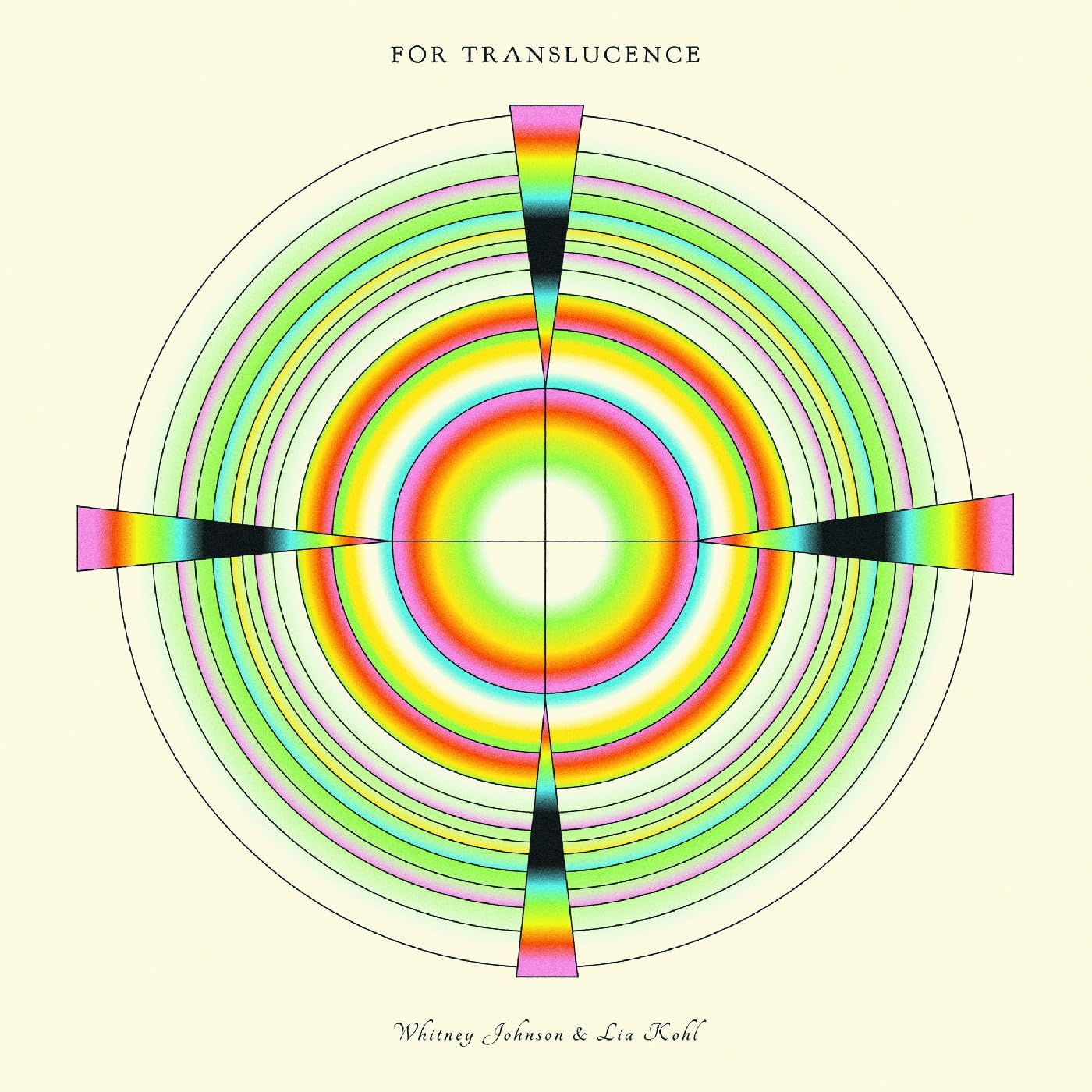 Album cover: concentric rainbow circles on a cream background.