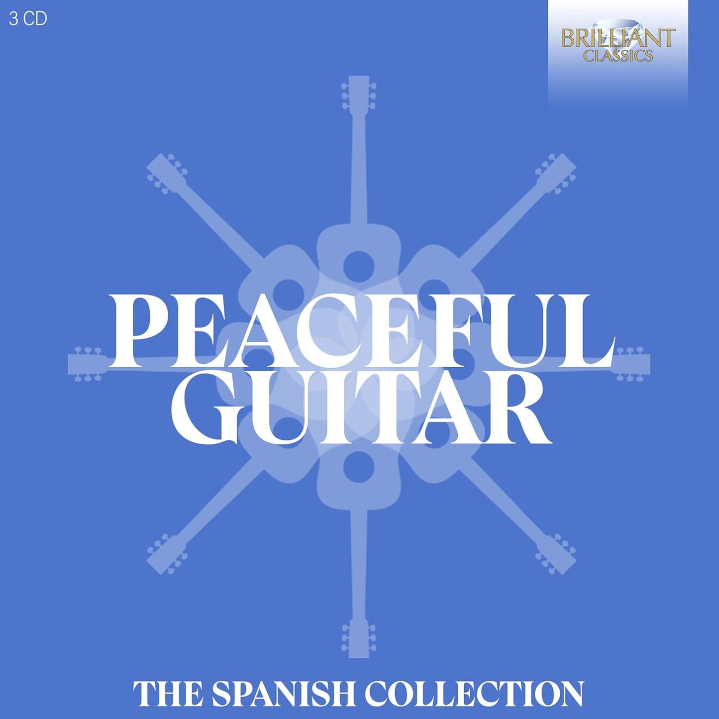 CD cover for "Peaceful Guitar: The Spanish Collection" with guitar graphics.