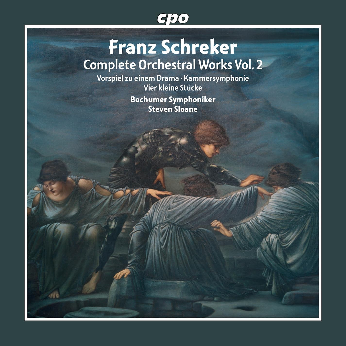 CD cover for Franz Schreker orchestral works, featuring a painting of figures.