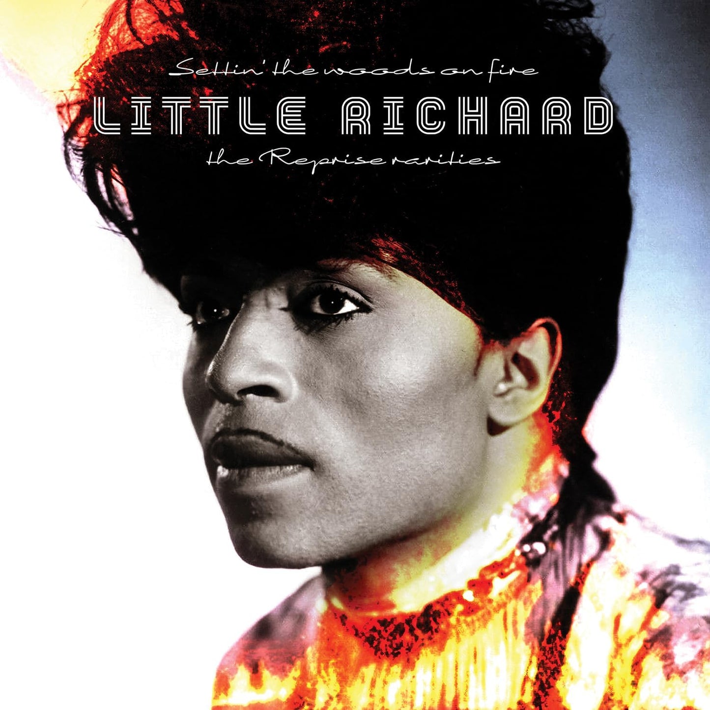 Little Richard album cover featuring a portrait with fiery red accents.