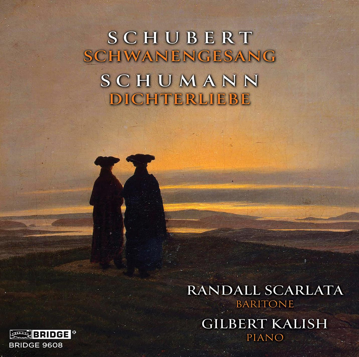 CD cover: two figures in hats, landscape background, text naming composers and performers.