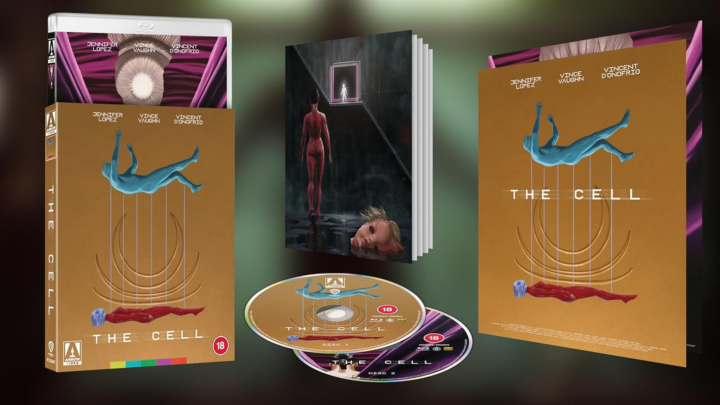 The Cell" Blu-ray case with a figure in a surreal, colorful landscape.