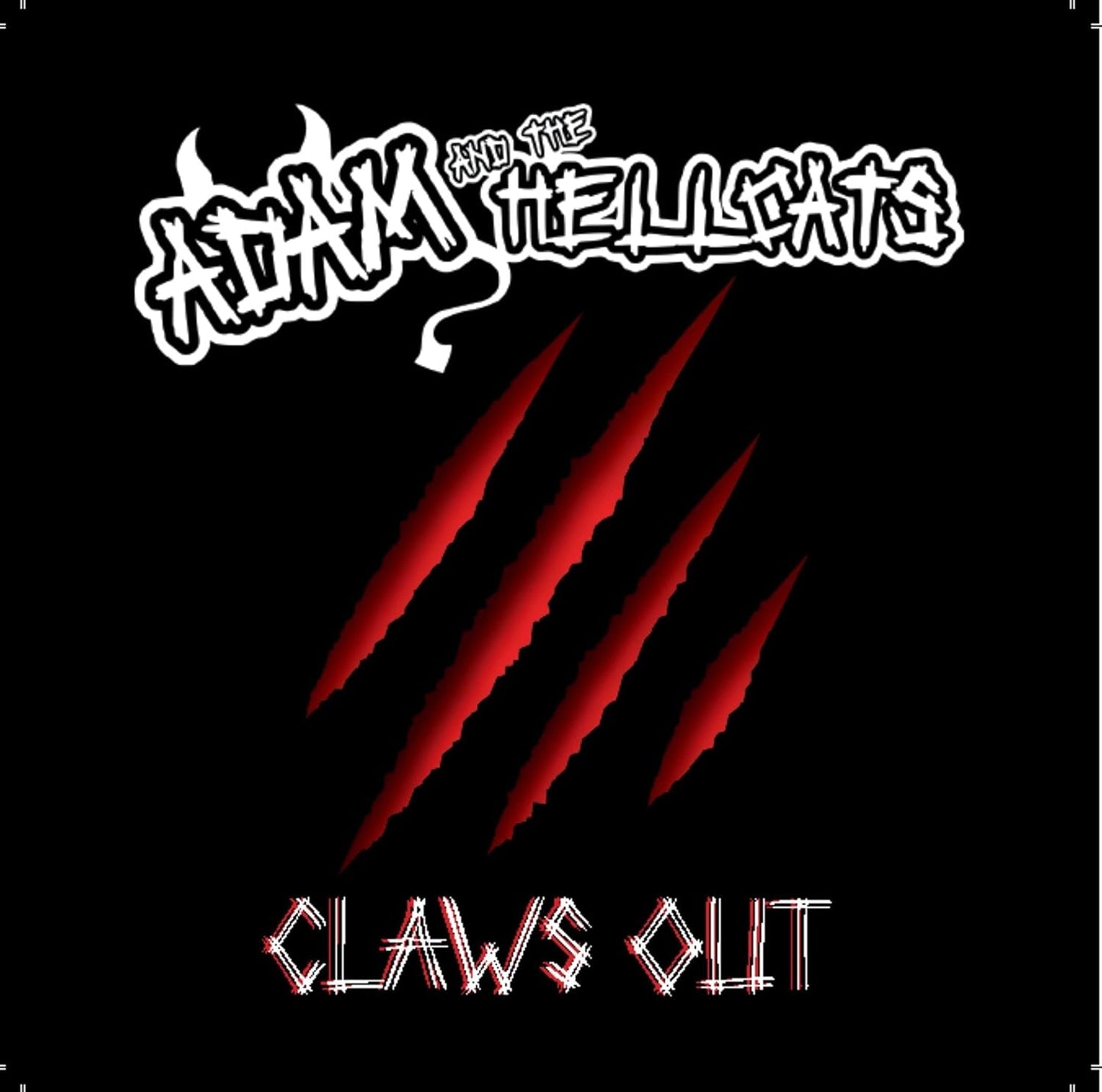 Black album cover with red claw scratches and band name.