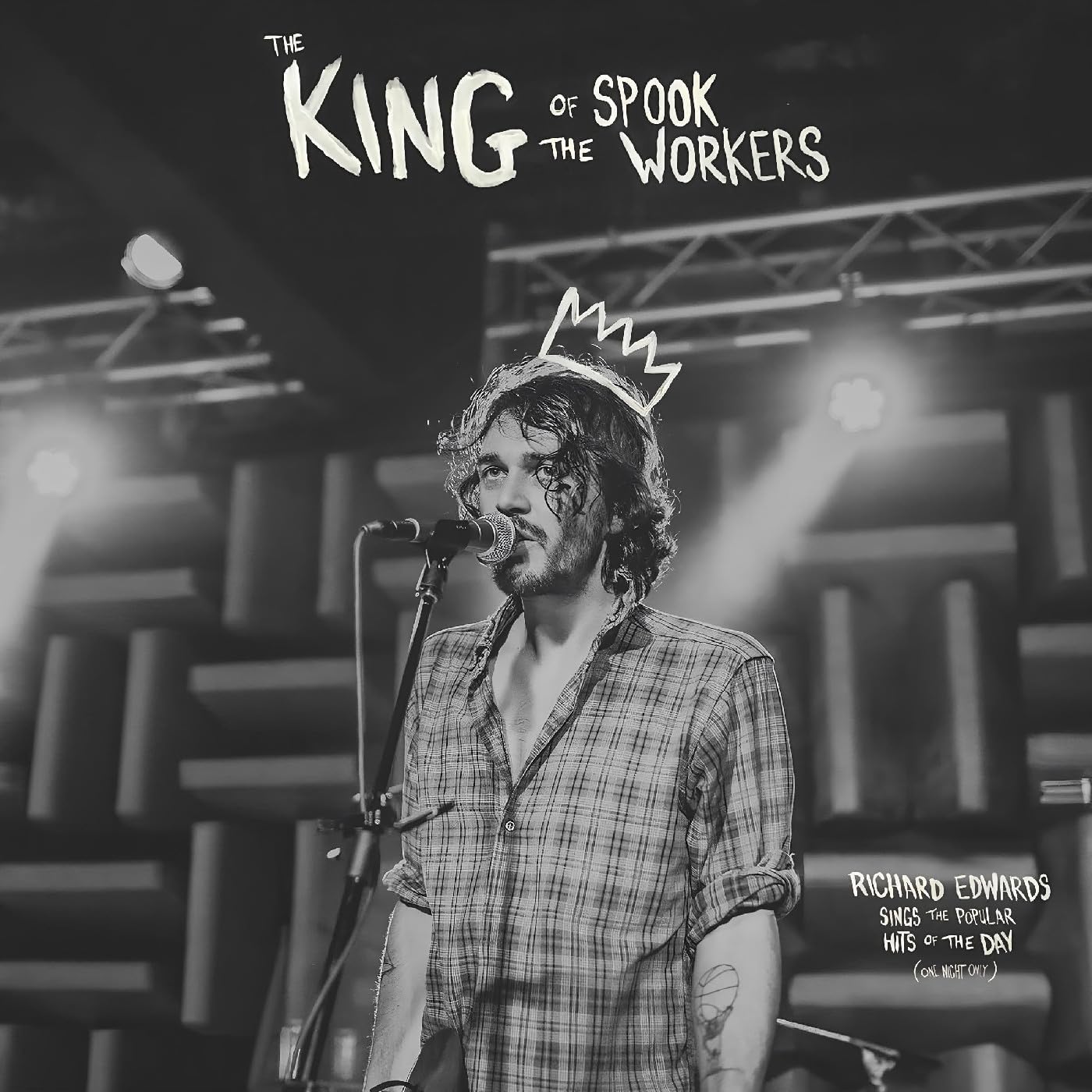 Black and white album cover featuring Richard Edwards with a crown.