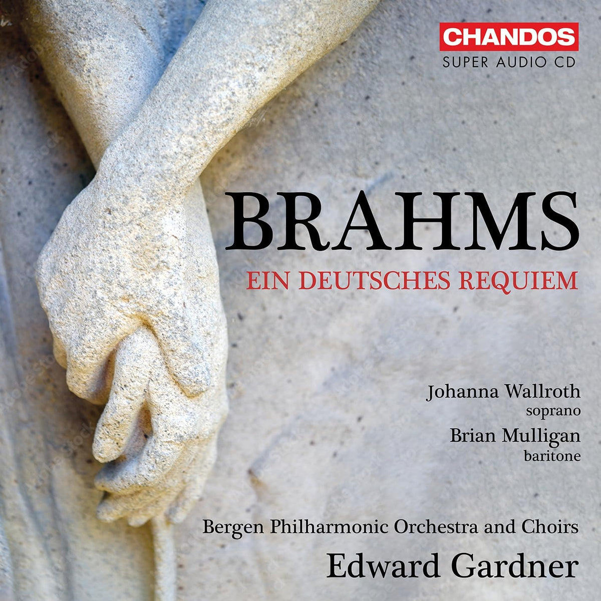 CD cover for Brahms’ “Ein Deutsches Requiem” featuring sculpted angel.
