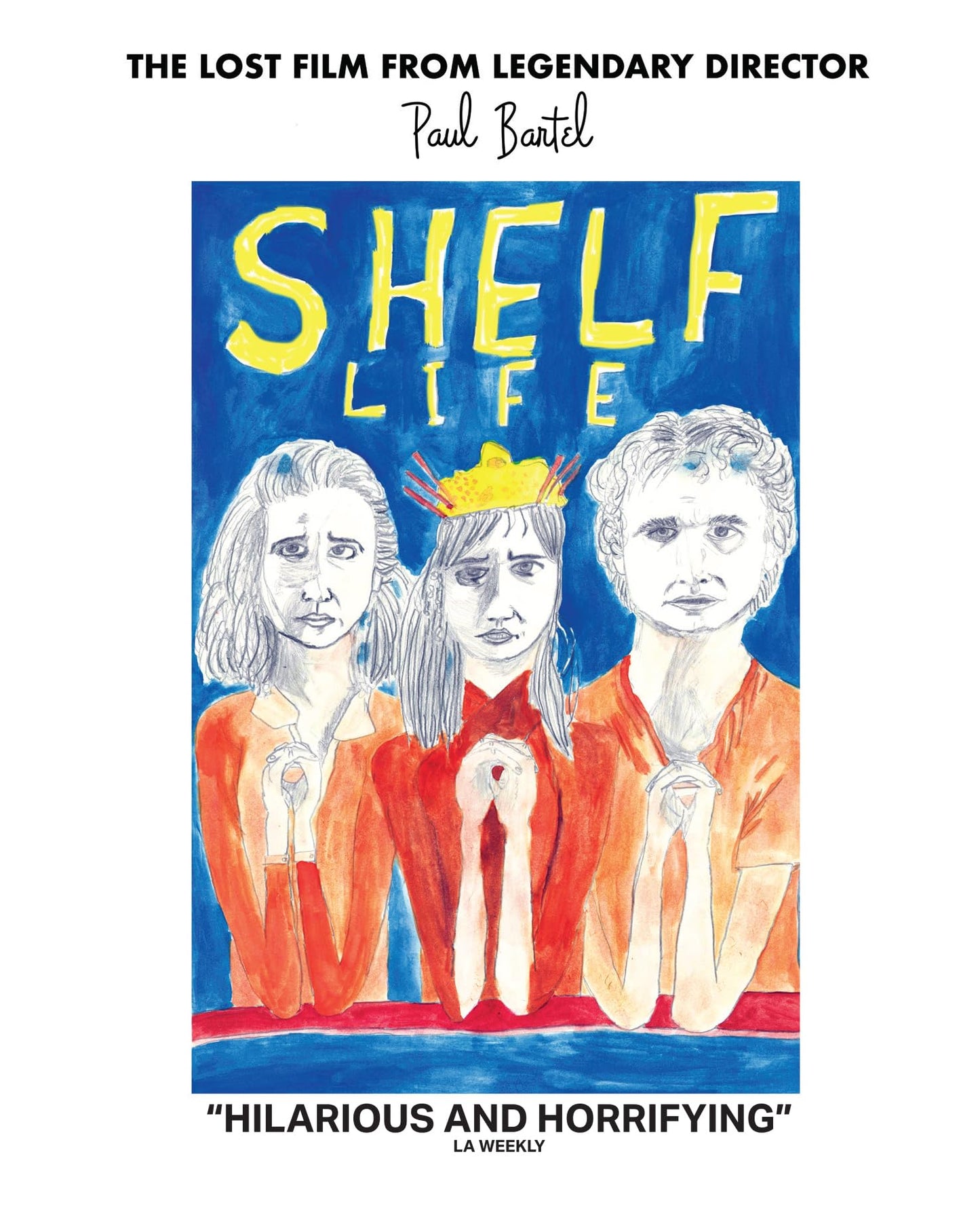 Shelf Life" Blu-ray cover: painted portrait of three women in red robes.