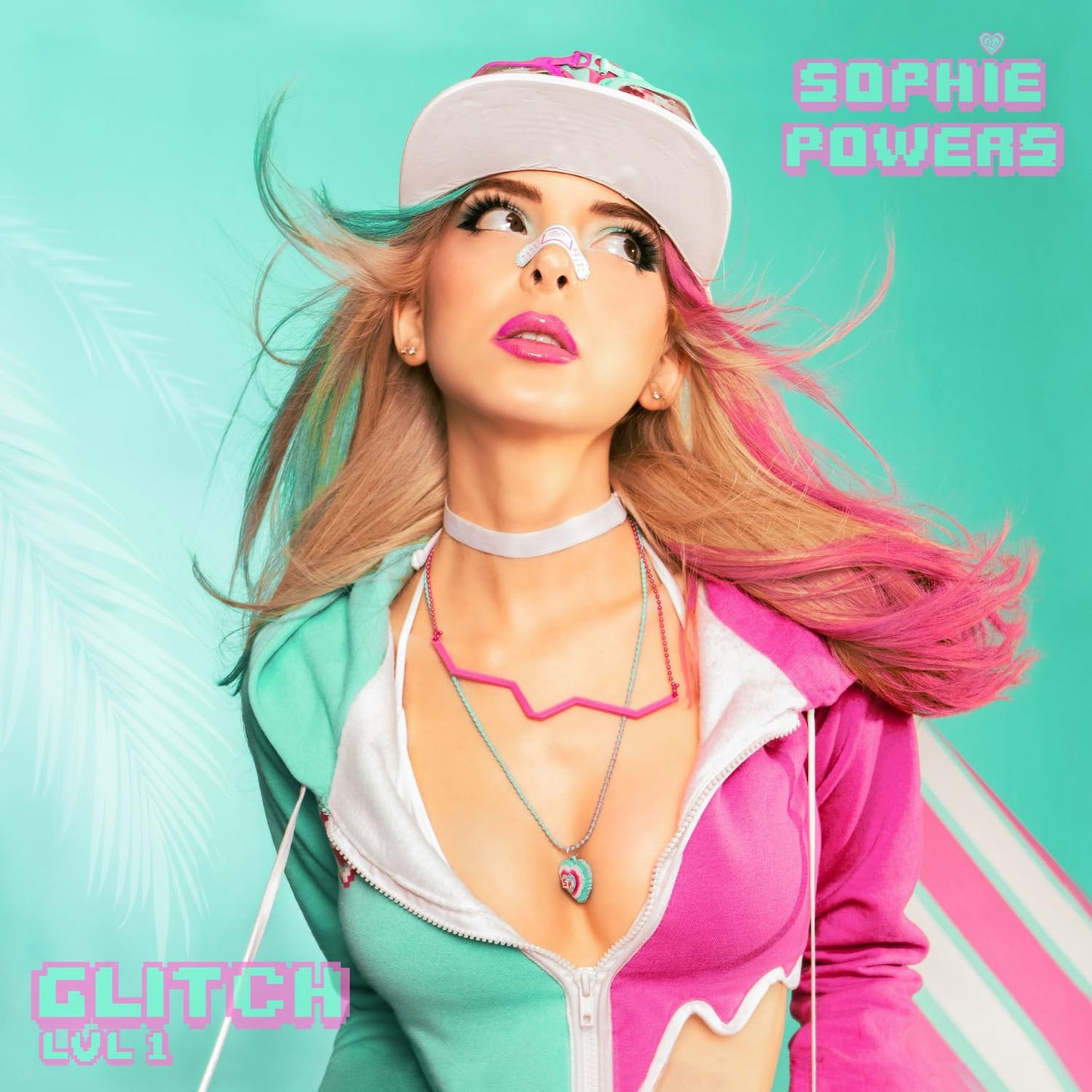 CD cover for Sophie Powers’ “Glitch: Lvl 1” featuring a portrait.