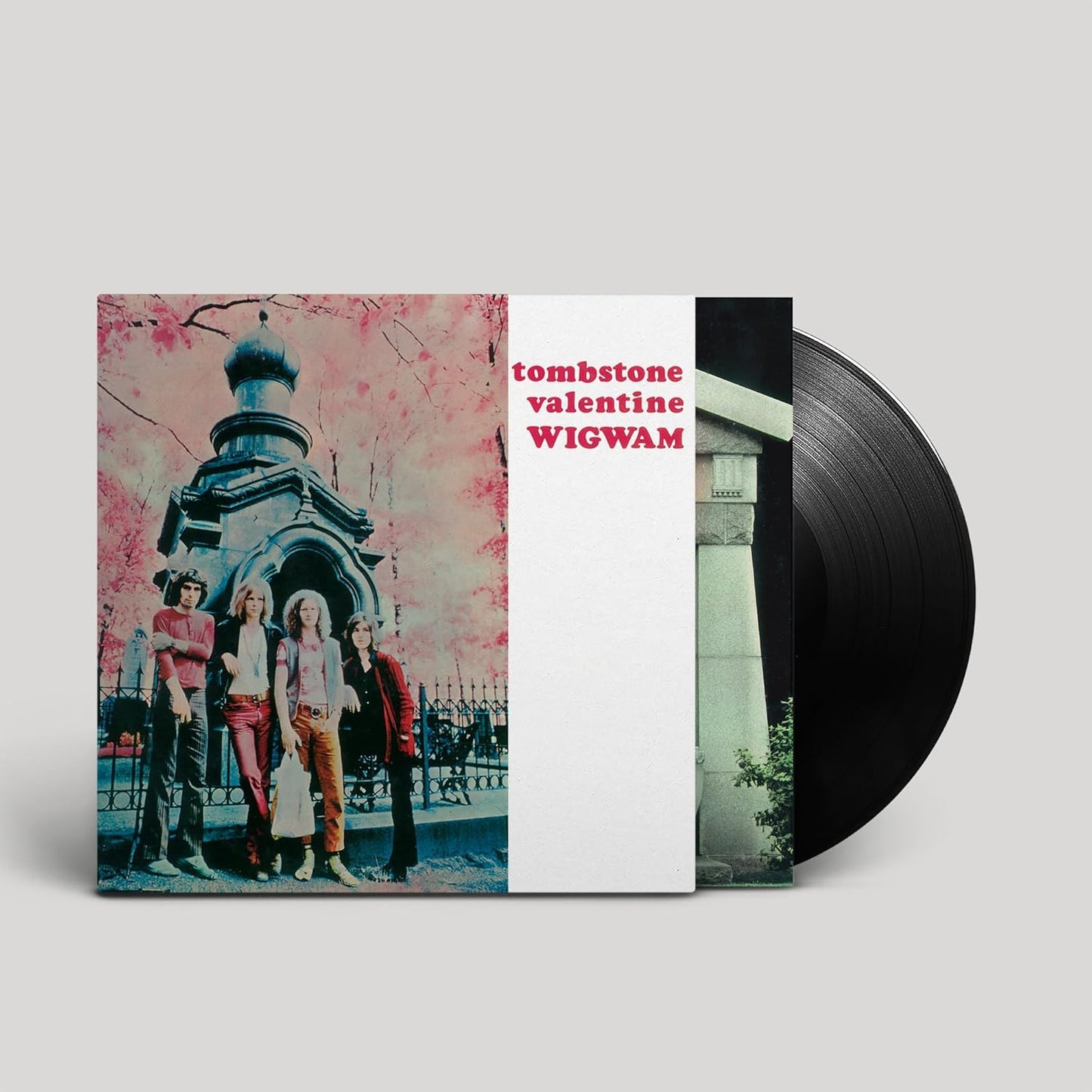 Vinyl record of Wigwam’s “Tombstone Valentine” with band photo cover.