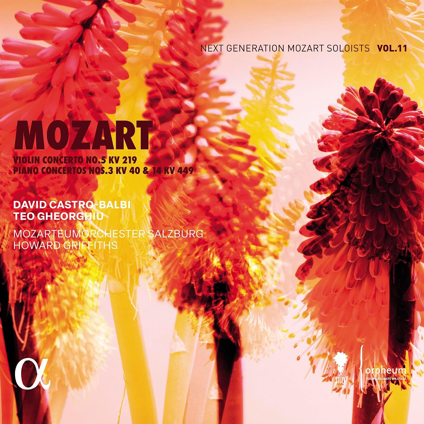 CD cover for Mozart’s Violin Concerto No. 5 with abstract floral imagery.